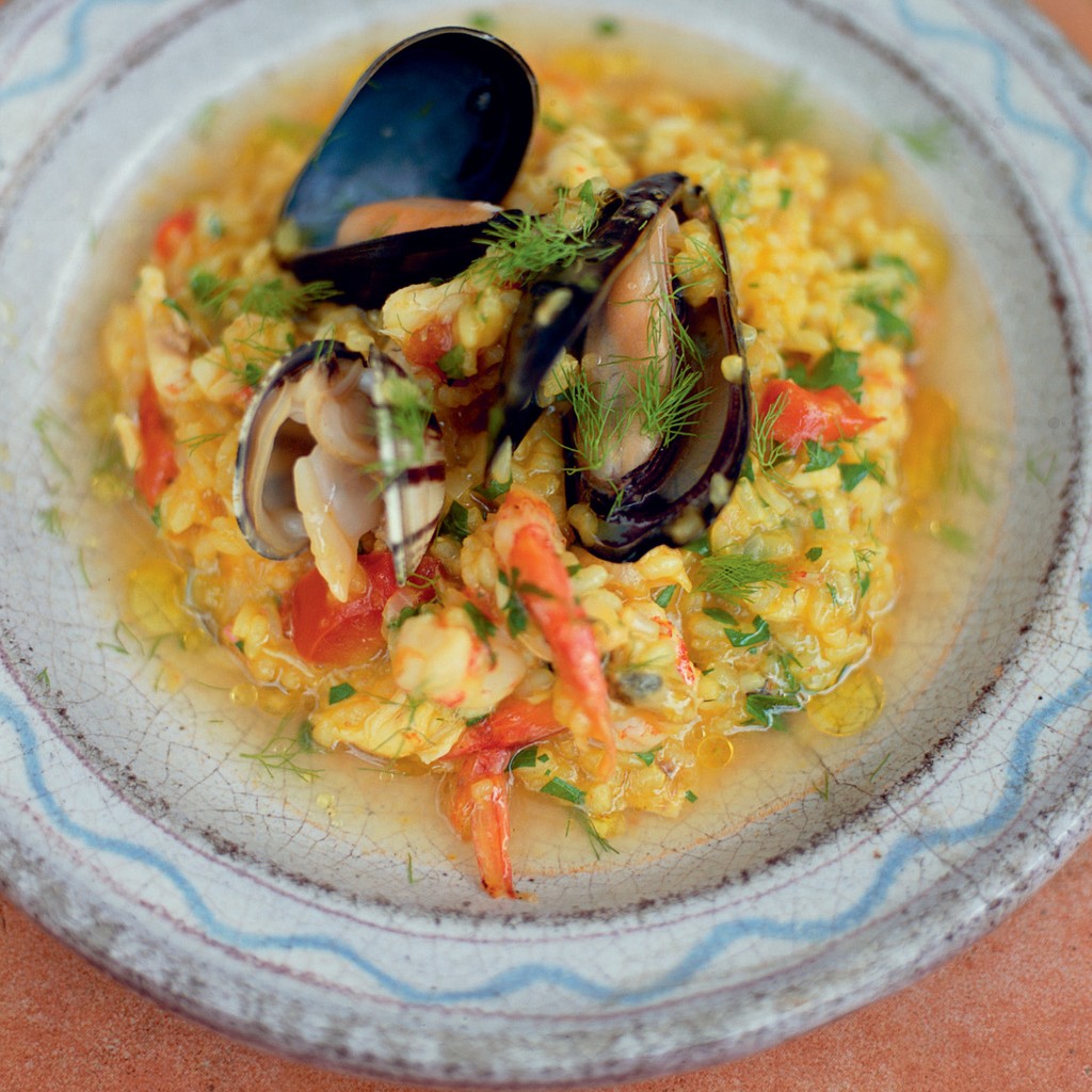 Jamie's Seafood Risotto from Around the in 80 Dishes: Classic Recipes from the World's Favourite Chefs by Jamie Oliver