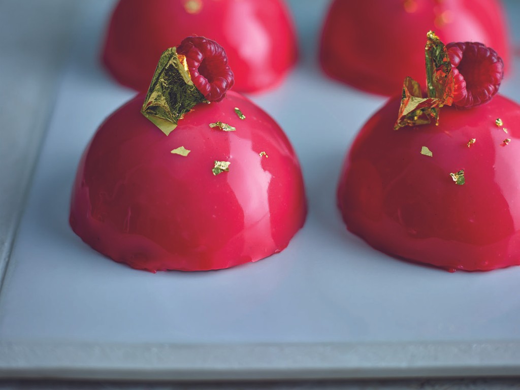 Chocolate Coffee Hazelnut Petit Gateau With Red Mirror Glaze From Bake By Lorraine Pascale