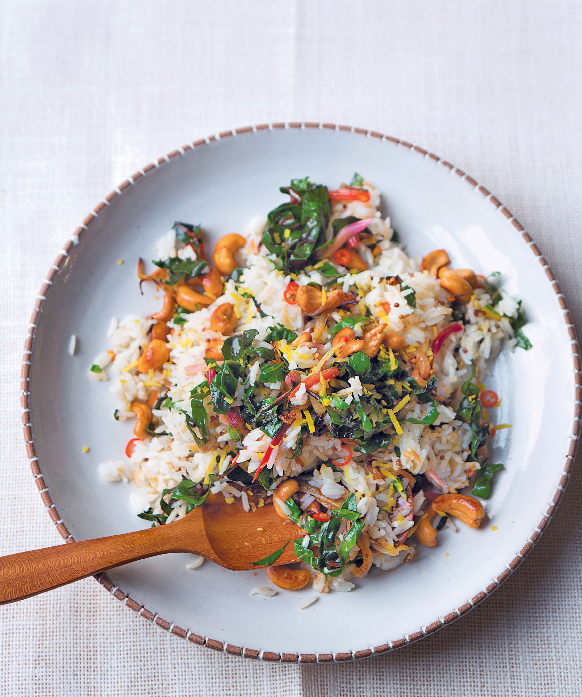 Toasted Cashew Nut Fried Rice with Silverbeet from Easy Vegan by Sue Quinn
