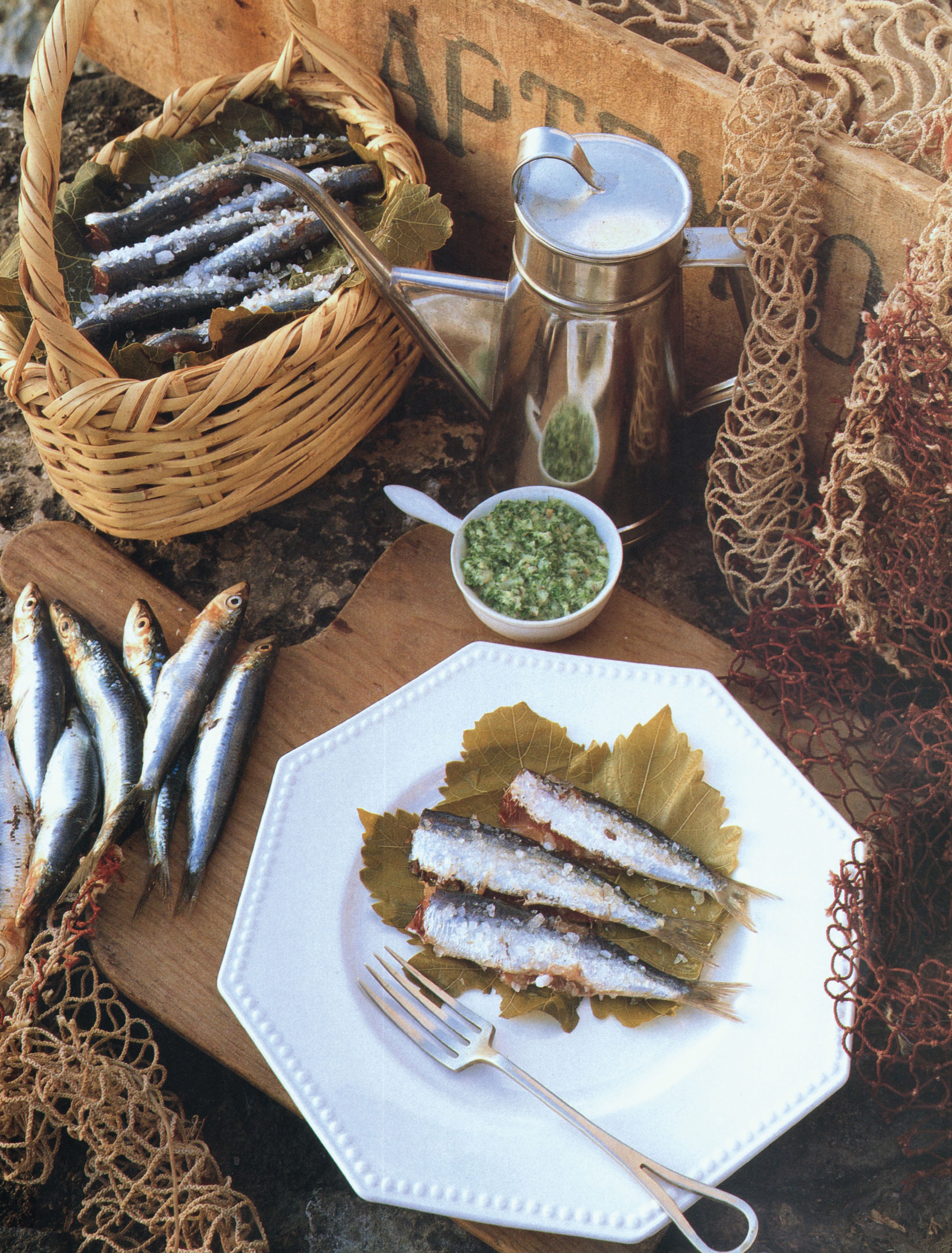 Freshly Salted Sardines from The Foods of Greece by Aglaia Kremezi