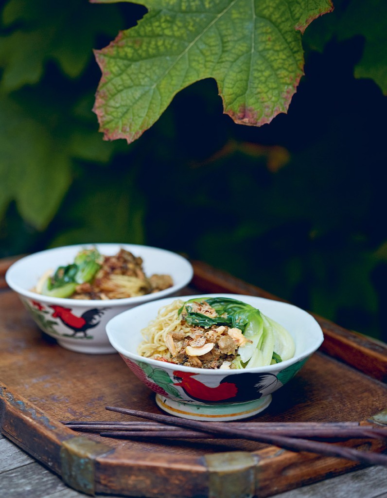 Rubber noodles with chicken from Fire Islands Recipes from Indonesia by Eleanor Ford