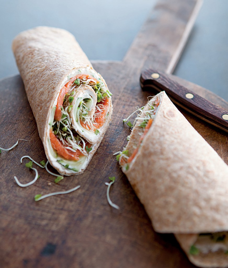 Smoked Salmon & Cucumber Wraps from Healthy in a Hurry by Karen Ansel