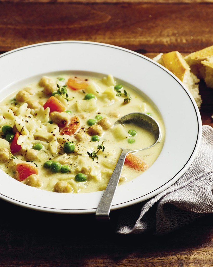 Creamy Chickpea Bow Tie Soup from I Can Cook Vegan by Isa Chandra Moskowitz