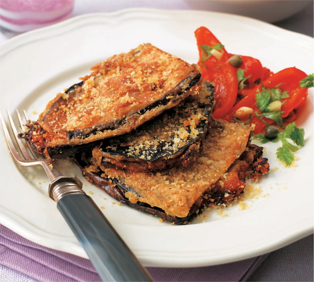 Melanzane al Forno con Mozzarella from The Italian Regional Cookbook by