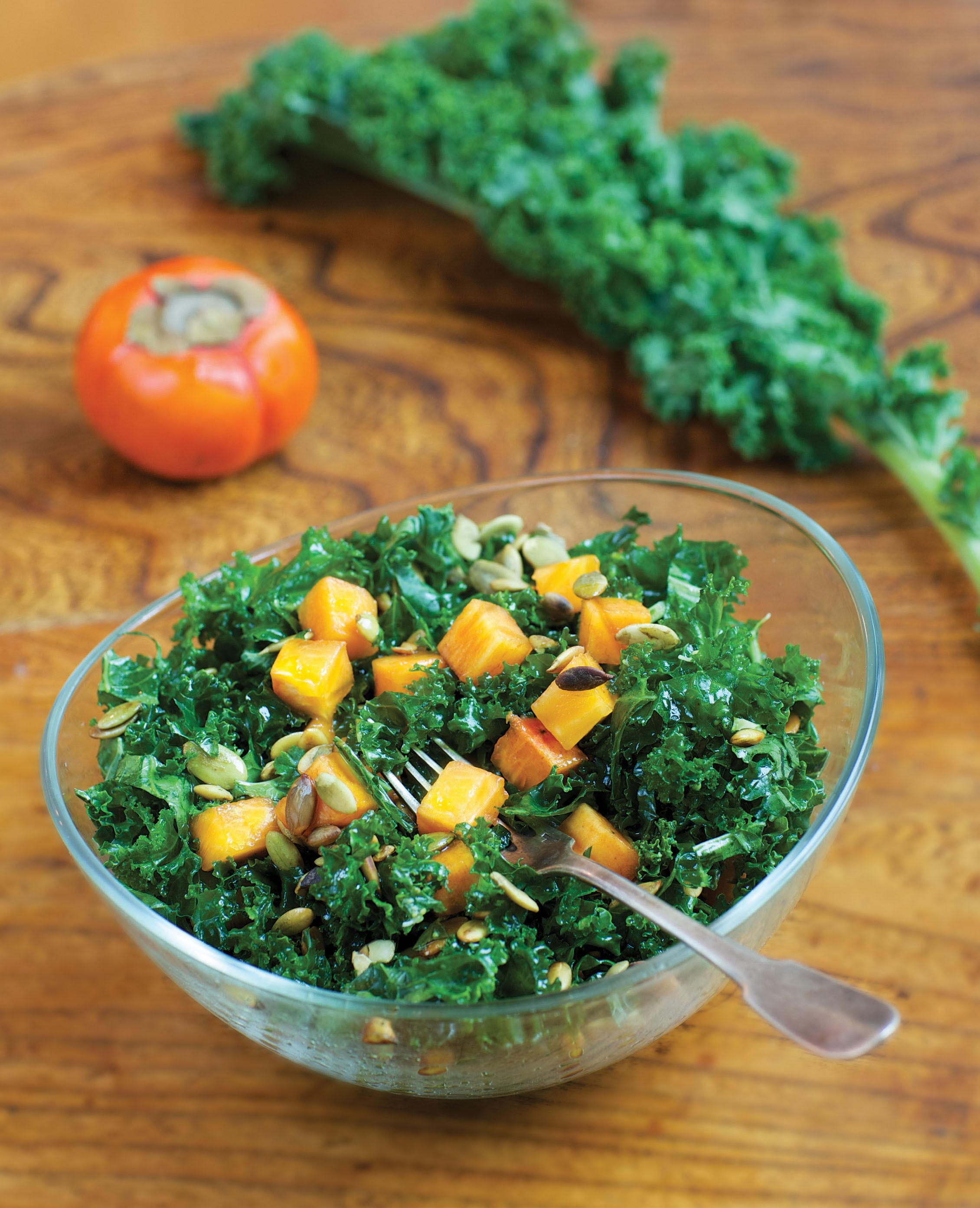 Curly Kale + Persimmon Salad from Joon Persian Cooking Made Simple by
