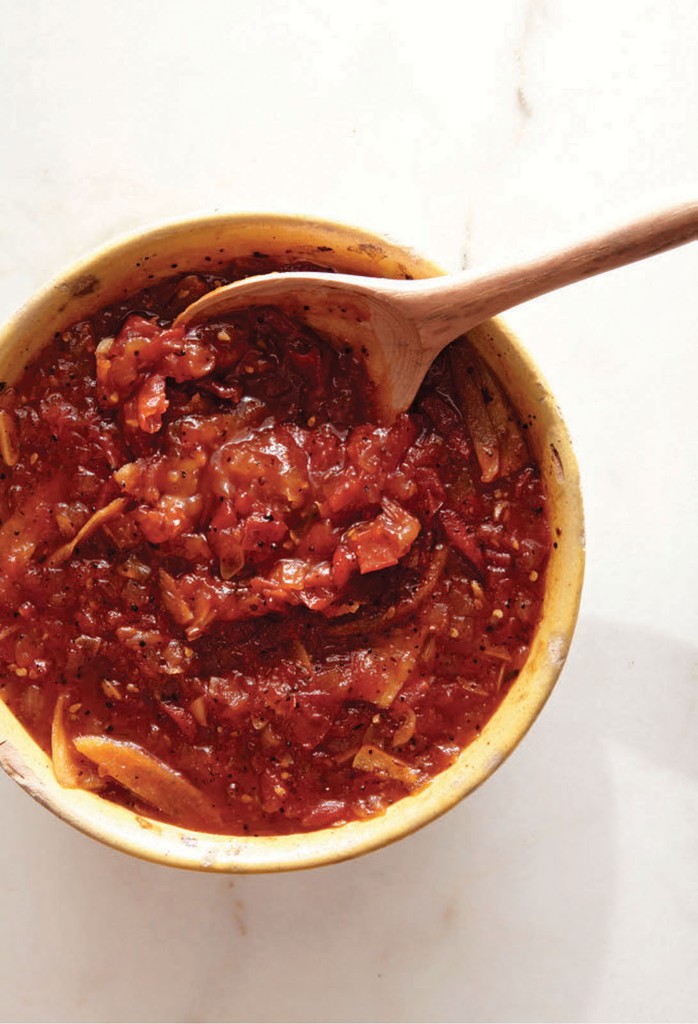 Tomato-Onion Chutney from One Good Dish by David Tanis