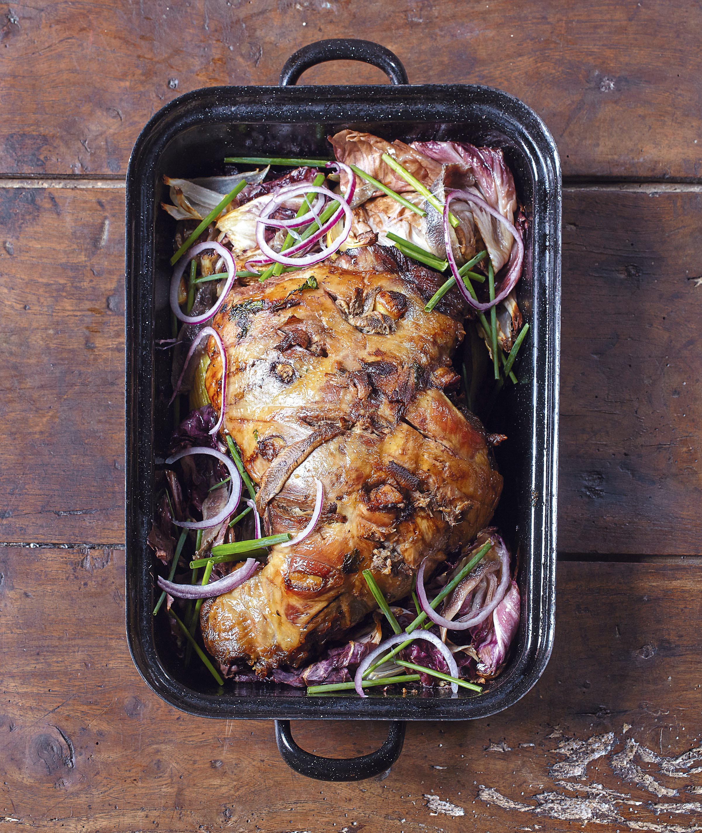 Lamb with anchovies from One Knife, One Pot, One Dish by Stéphane Reynaud