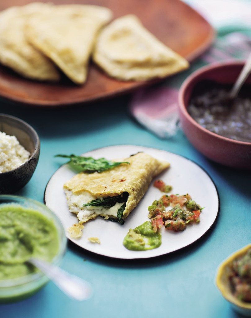 Quesadillas Fritas con Epazote from Oaxaca Home Cooking from the Heart