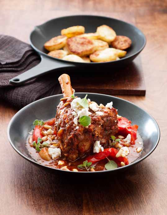 Greek Lamb Shanks in Tomato & Garlic Sauce from I Love My Slow Cooker