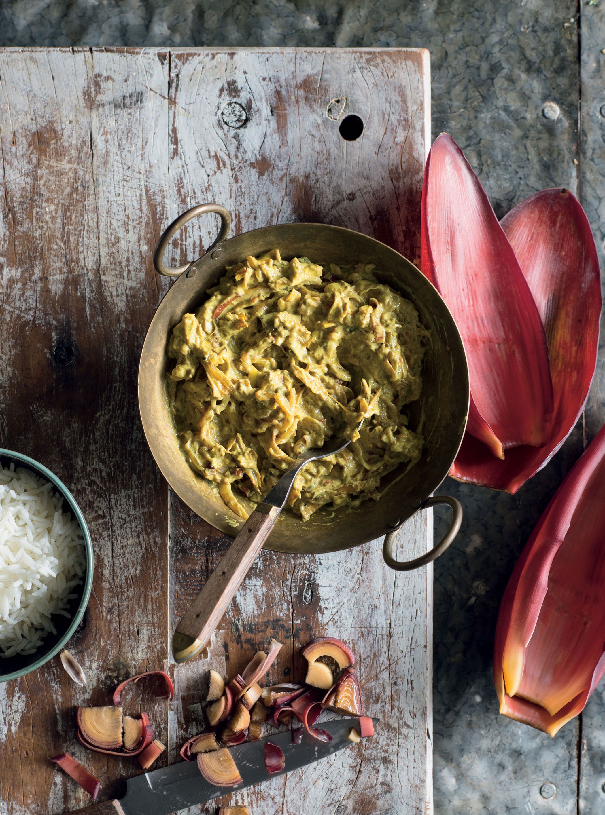Banana blossom curry from Lands of the Curry Leaf by Peter Kuruvita