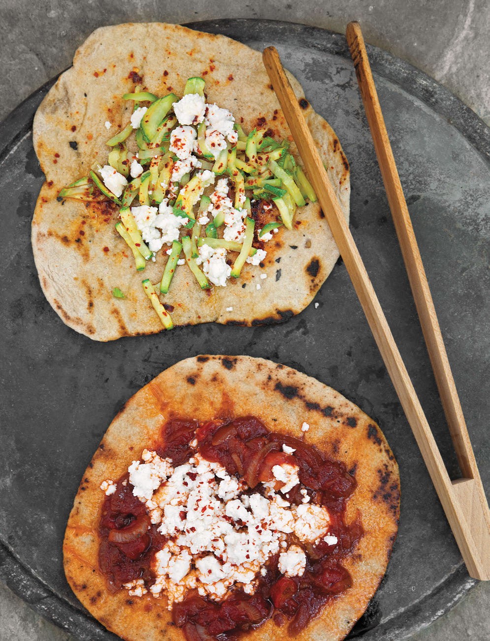 Lebanese Flat Breads with Za’atar and Other Toppings from Mediterranean