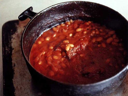 Saddle and beans