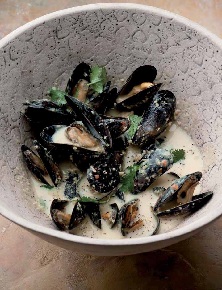 Malay Yellow Mussel Curry From Mighty Spice Cookbook By John Gregory Smith