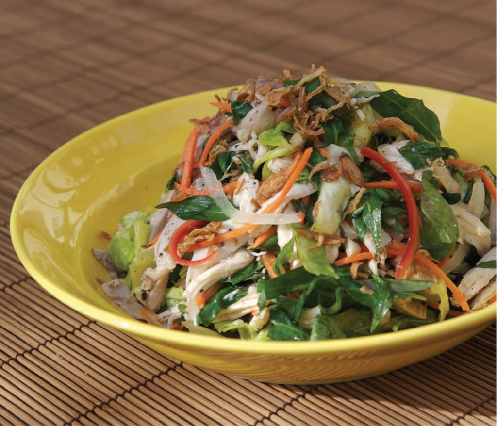 Poached Chicken and Cabbage Salad with Vietnamese Coriander from