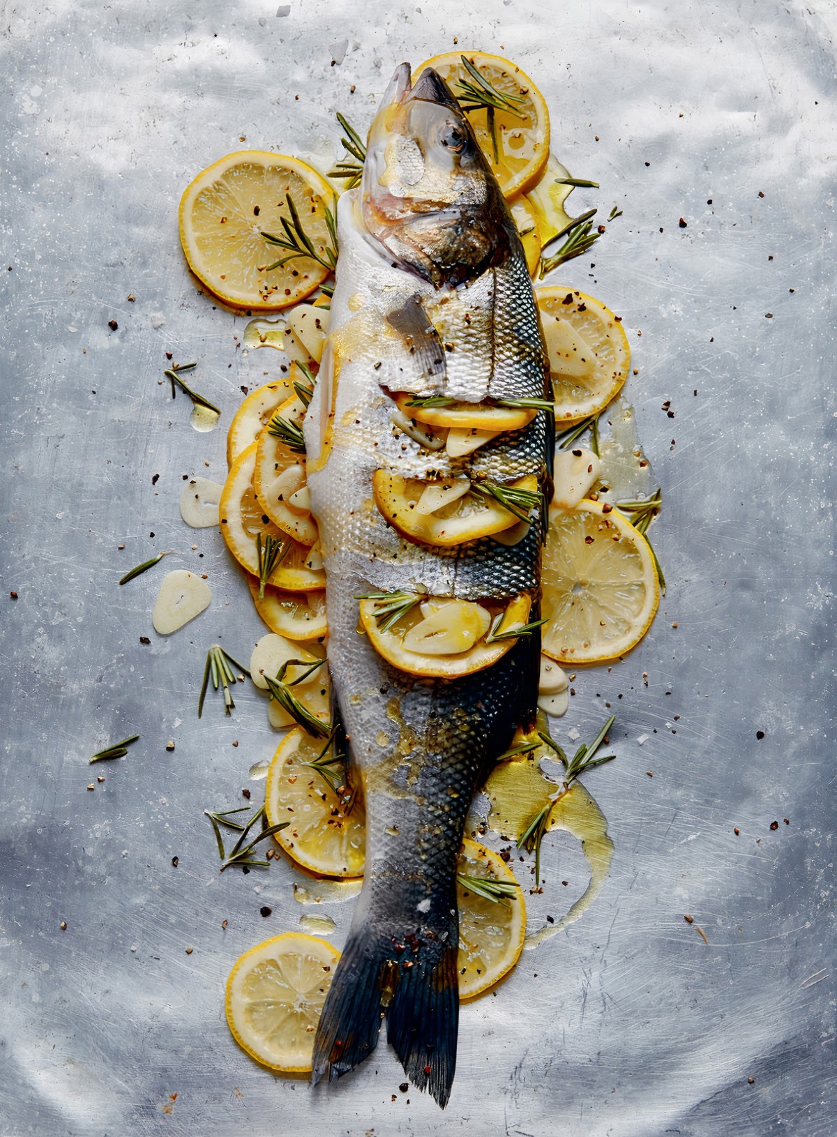 Roasted sea bass with rosemary, lemon and garlic from Solo by Signe ...
