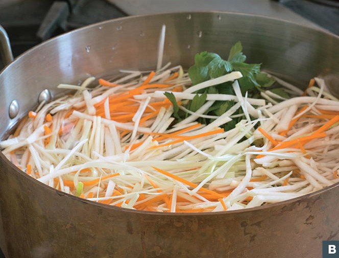 Sea Scallops à la Nage from Sauces Classical and Contemporary Sauce