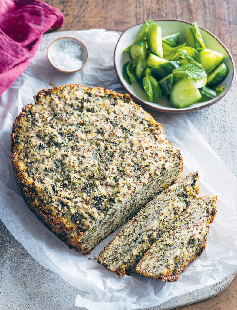 Quinoa, kale and ricotta cake from Slow Cooker Vegetarian by Katy Holder