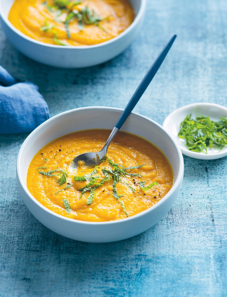 Spiced carrot and cumin soup from Slow Cooker Vegetarian by Katy Holder