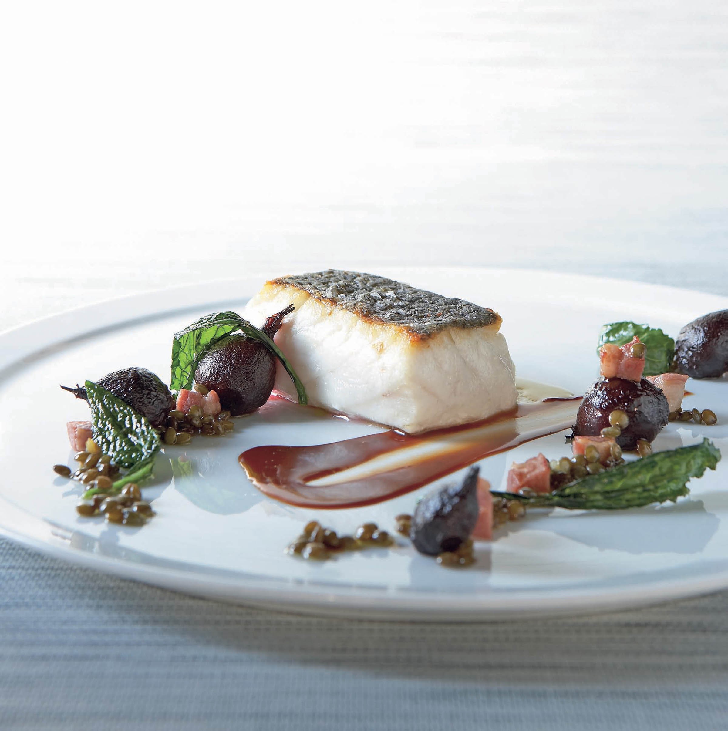 PanRoasted Jewfish with Baby Beetroot, Fried Cavolo Nero, Pancetta and
