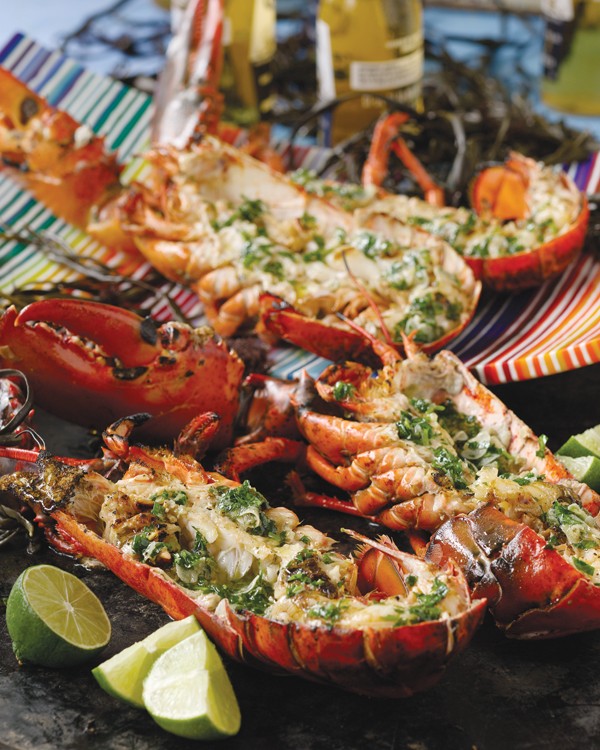 Grilled Maine Or Spiny Lobster With Garlic Sauce From Planet Barbecue By Steven Raichlen