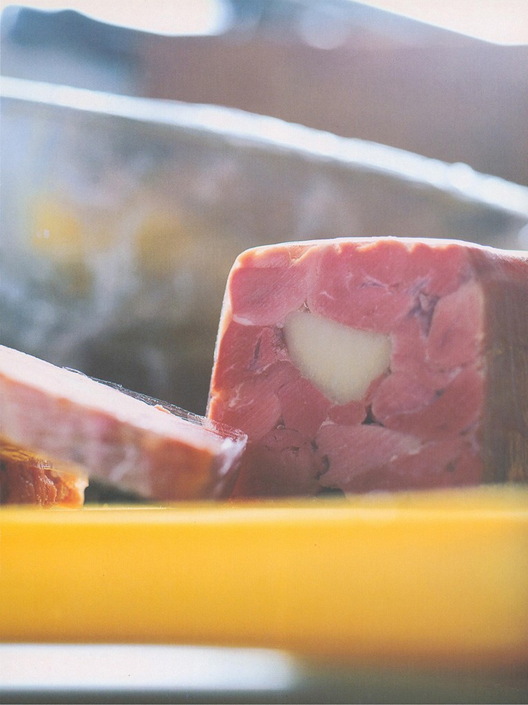 Pressed Terrine of Ham Hock with Parsley Potatoes and Mustard Dressing