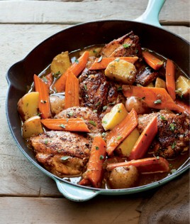 Braised Chicken Thighs with Carrots, Potatoes, and Thyme from Weeknight ...