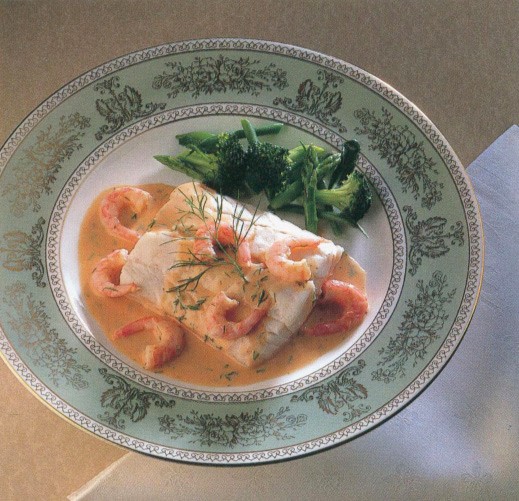 Fillets of Cod with Creamy Prawn and Dill Sauce from The Cook's