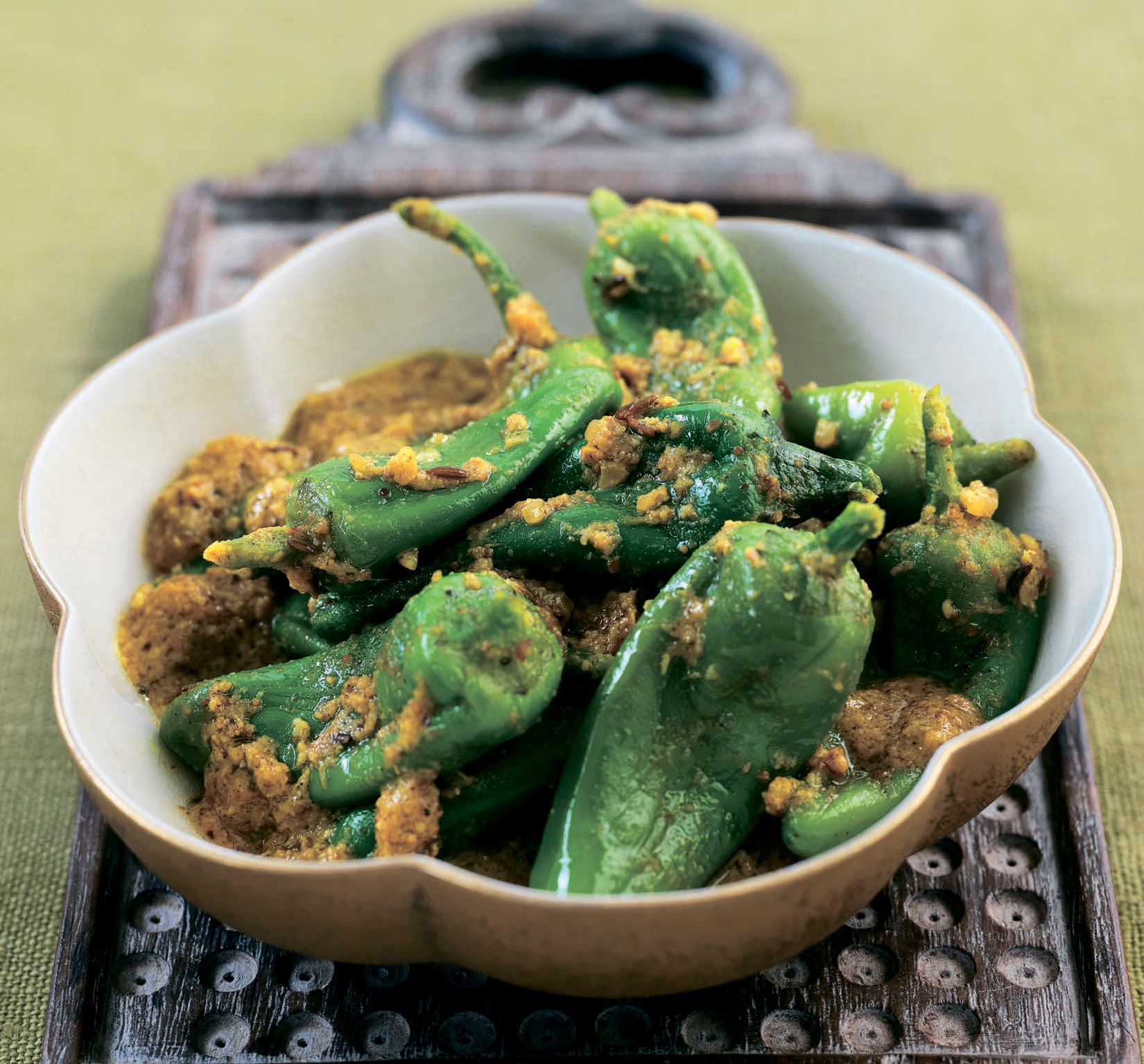 Fresh green chillies in coconut sauce from The Complete Indian Regional