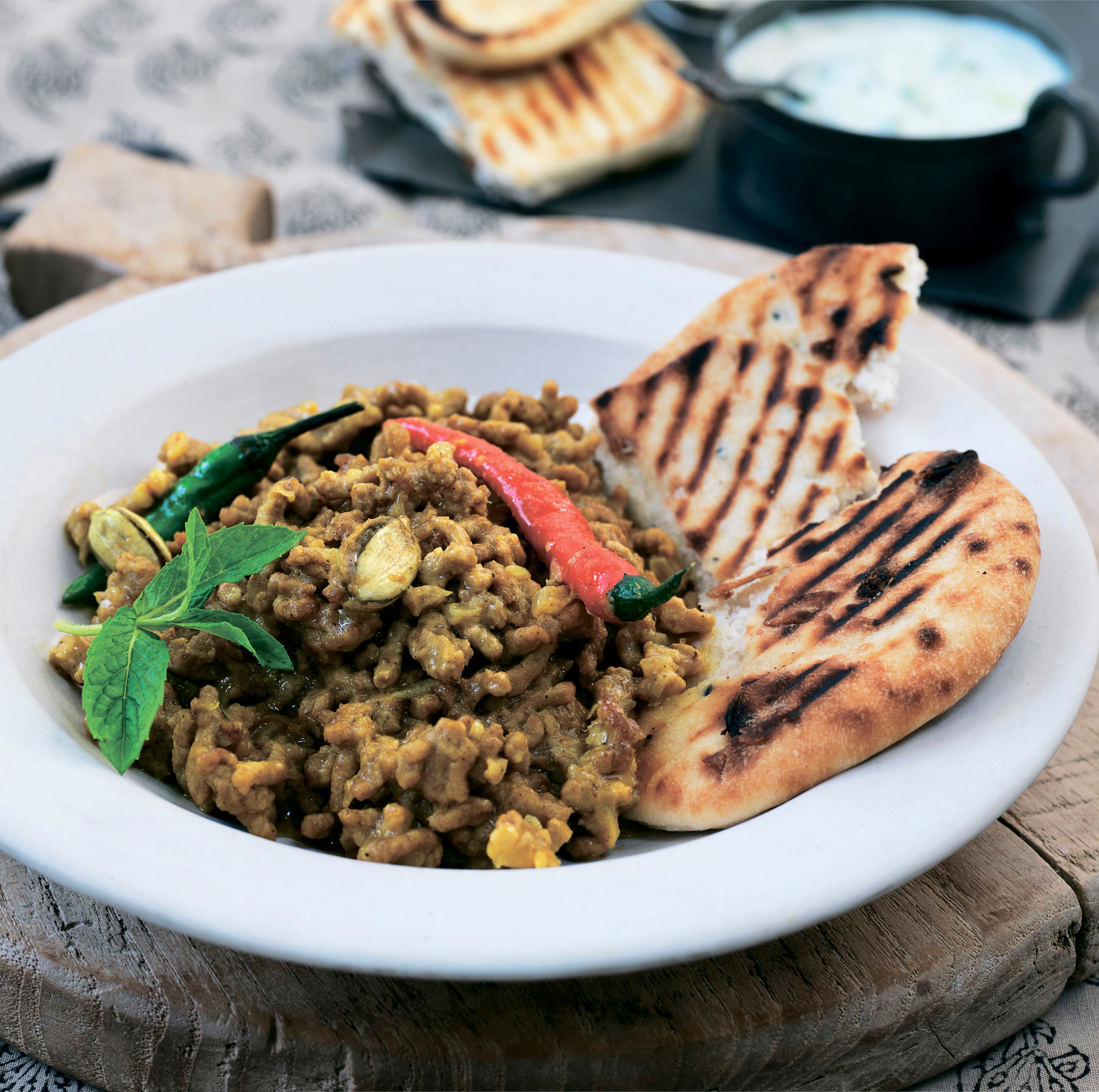 Minced lamb in yogurt sauce from The Complete Indian Regional Cookbook