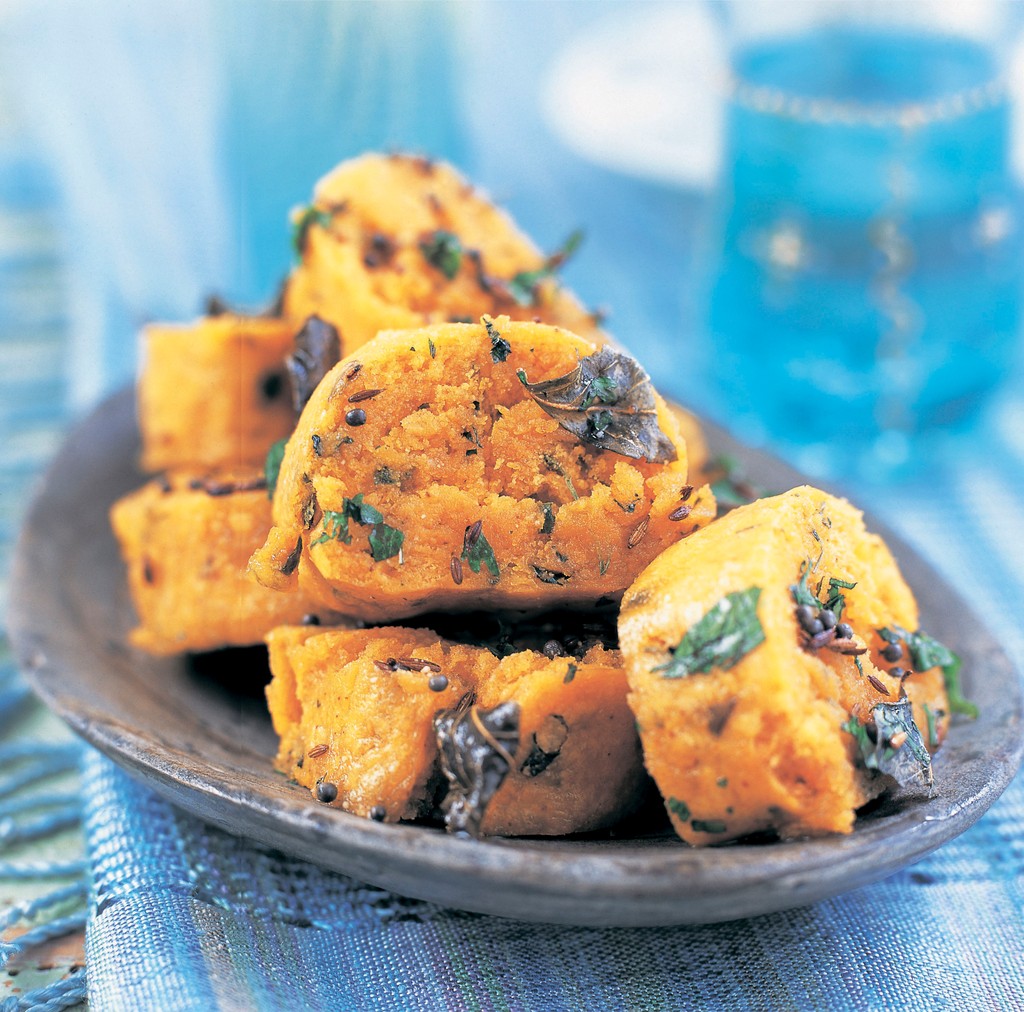 Spiced gram flour dumplings from The Complete Indian Regional Cookbook