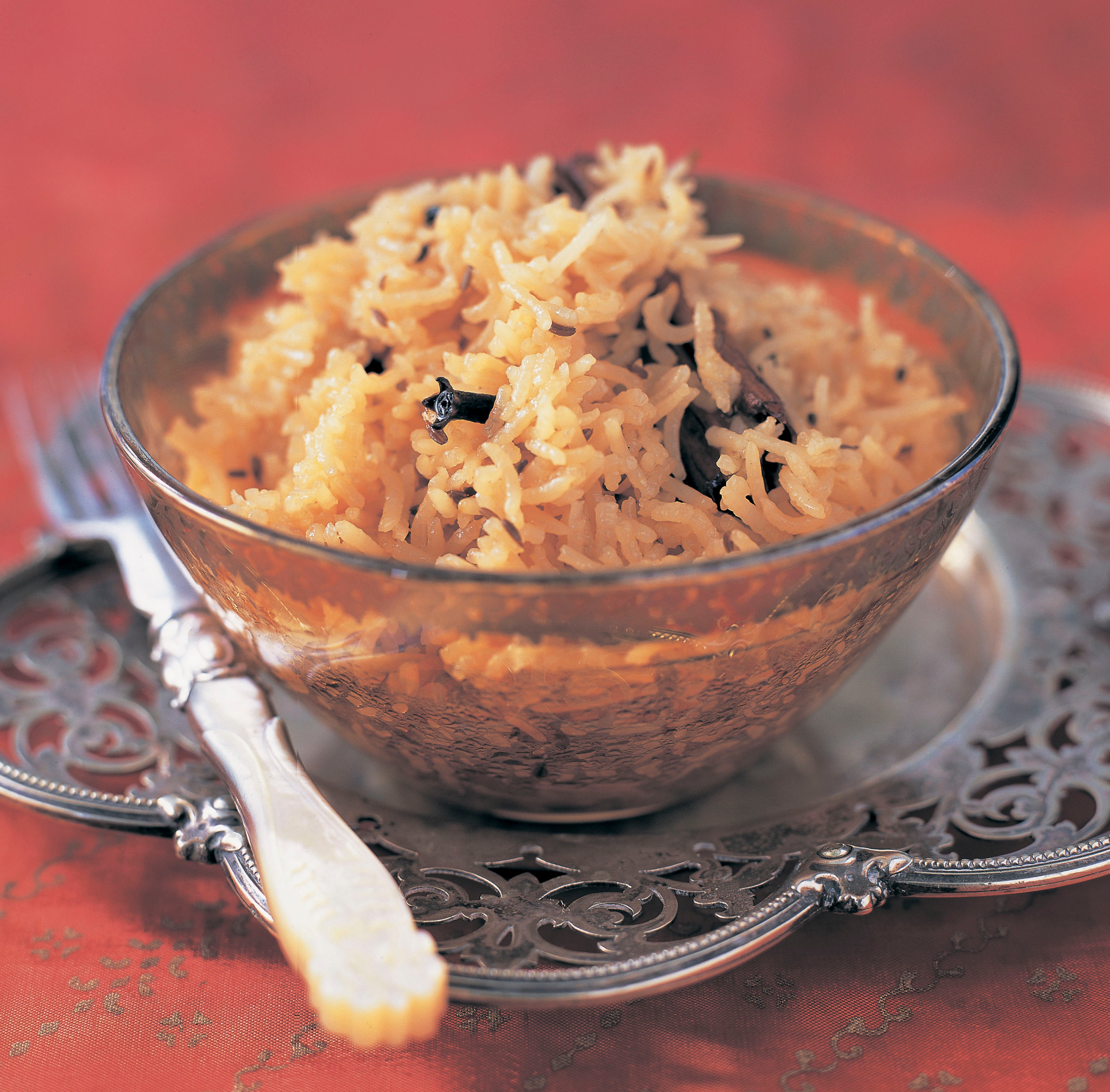 Rice with caramelized sugar from The Complete Indian Regional Cookbook