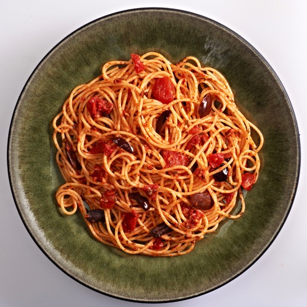 Thin Spaghetti with Tomato and Black Olives from The Classic Pasta