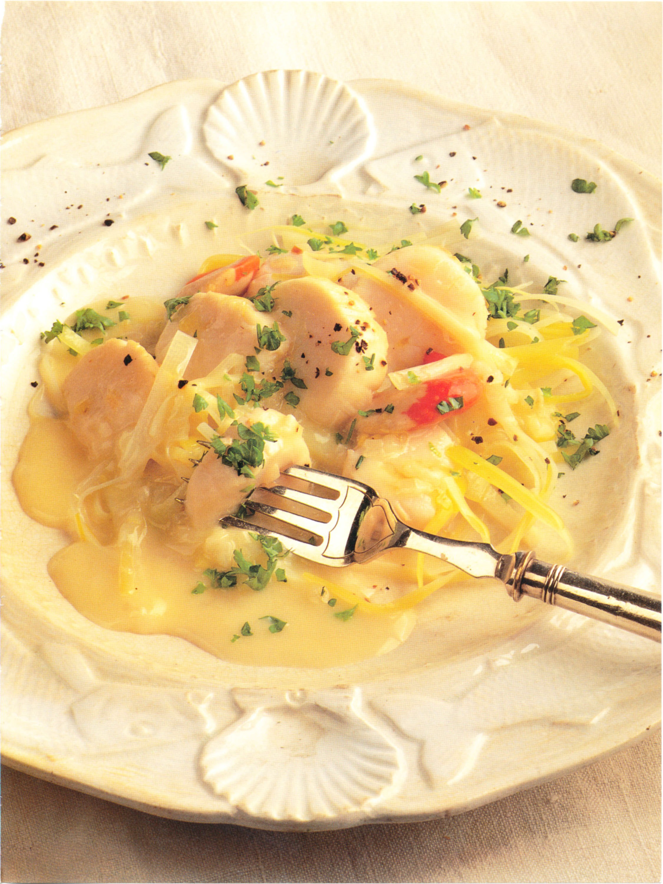 Scallops With Leeks from Two Fat Ladies Gastronomic Adventures (with