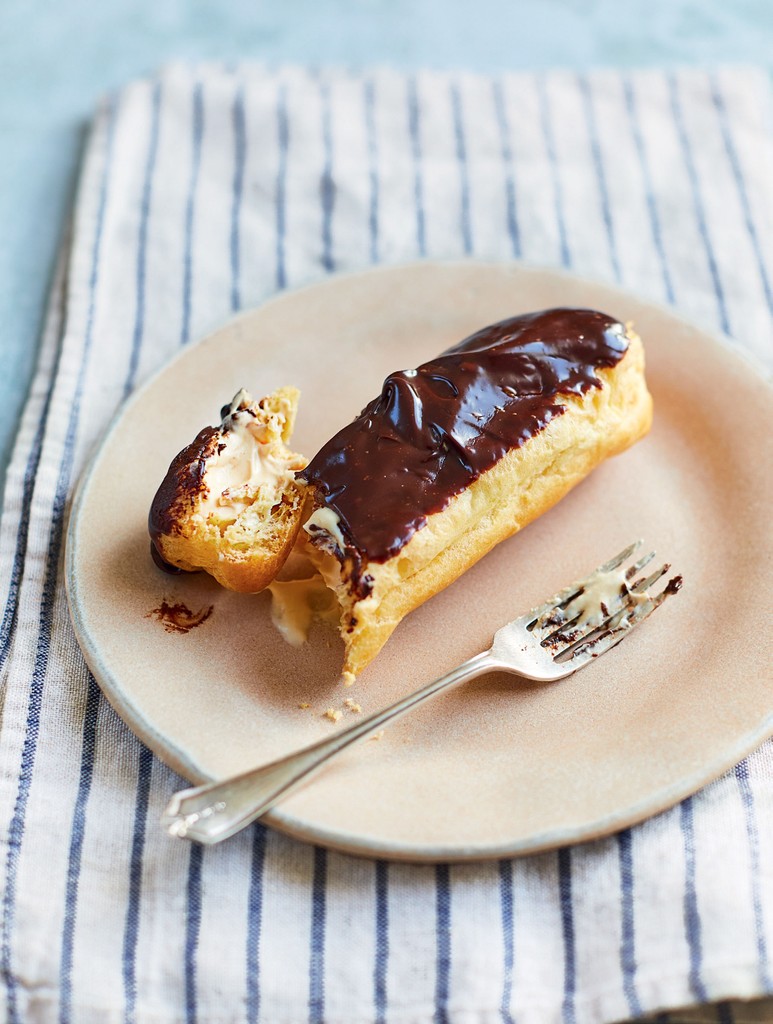 Salted Caramel Éclairs with a Chocolate Glaze from The Vegetarian